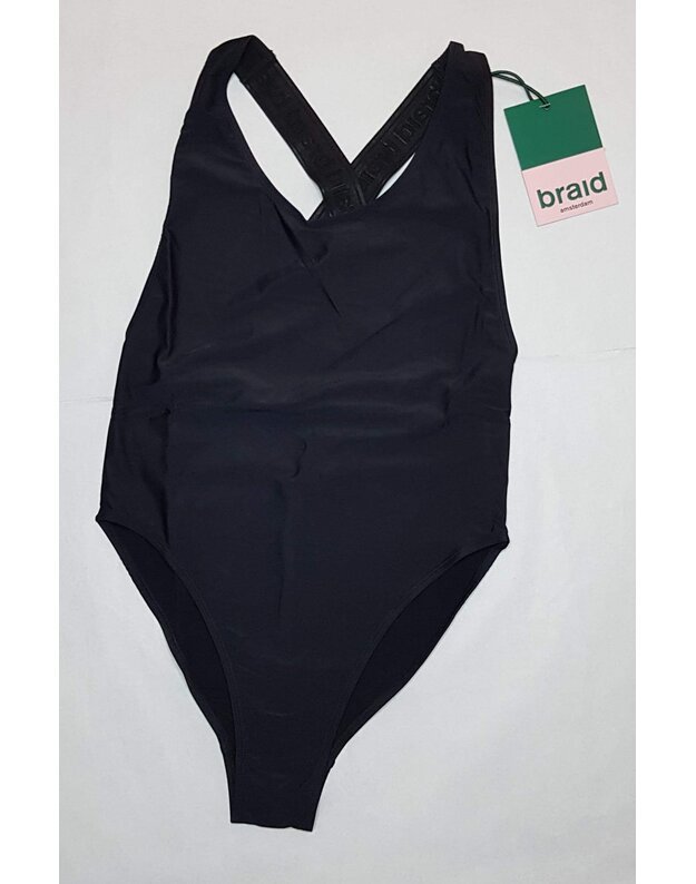 BRAID Amsterdam Bianca juodas vientisas maudymosi kostiumėlis