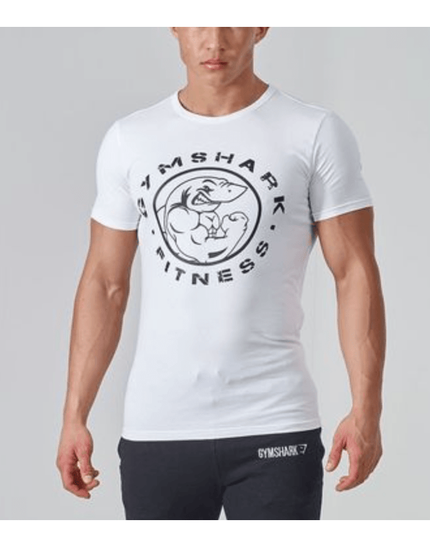 GYMSHARK Fitness baltos spalvos marškinėliai