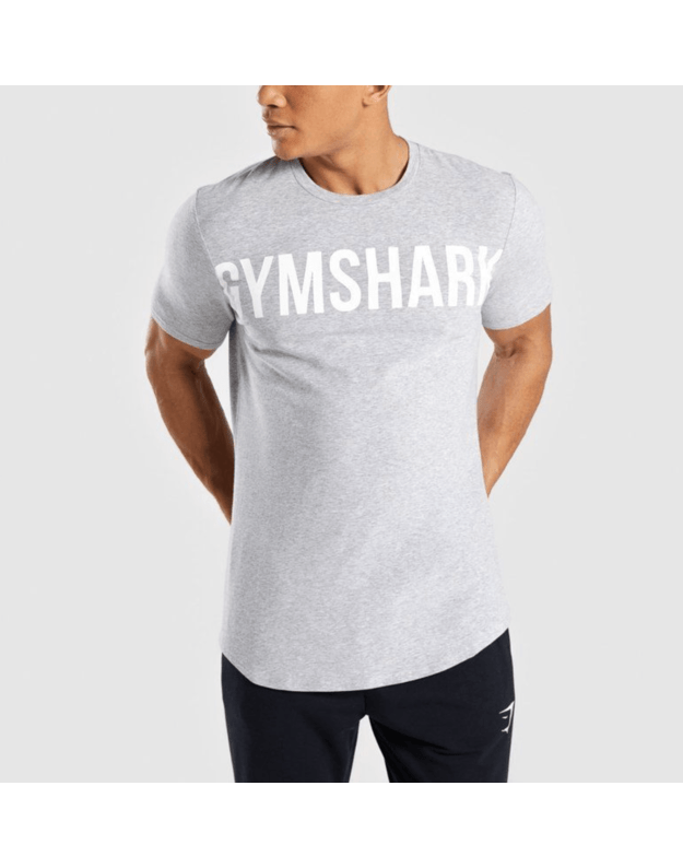 GYMSHARK Bold šviesiai pilkos spalvos marškinėliai
