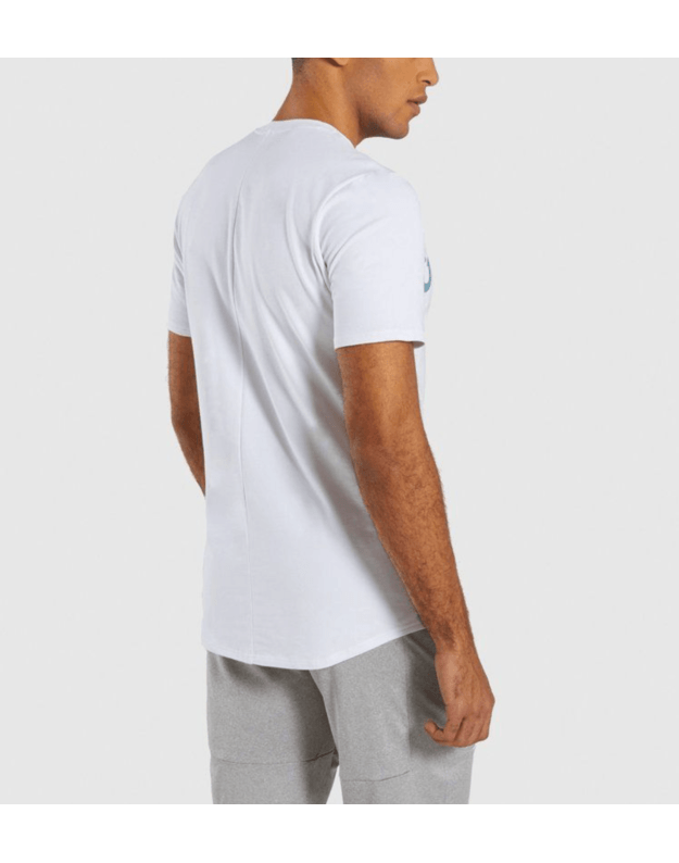 GYMSHARK Bold baltos spalvos marškinėliai