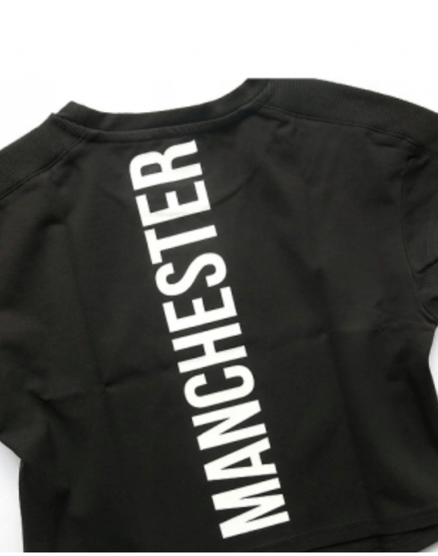 GYMSHARK Manchester juodos spalvos marškinėliai