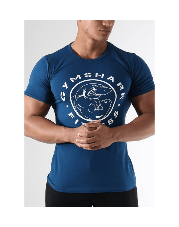 GYMSHARK Fitness mėlynos spalvos marškinėliai