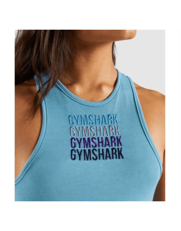 GYMSHARK Colour Fade Vest melsvos spalvos sportiniai marškinėliai