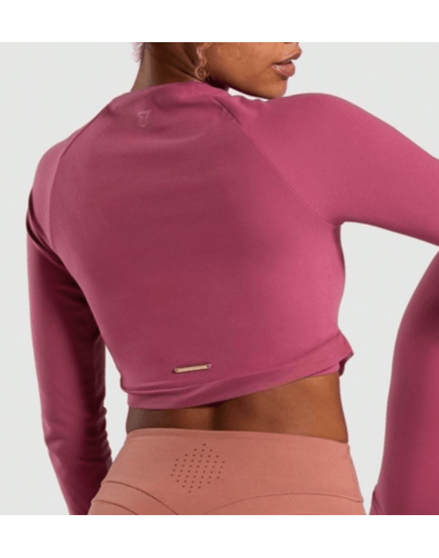 GYMSHARK Whitney crop rožinės spalvos sportiniai marškinėliai
