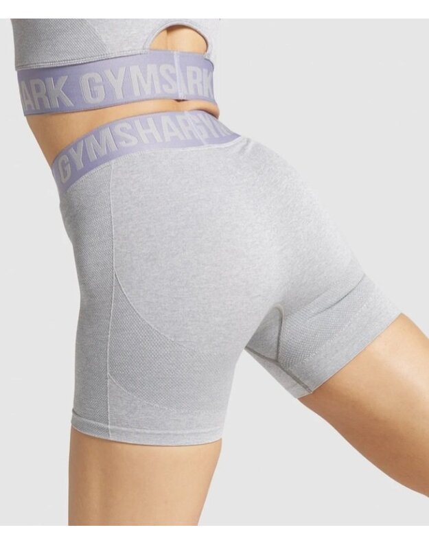 GYMSHARK Flex pilkos spalvos sportiniai šortai
