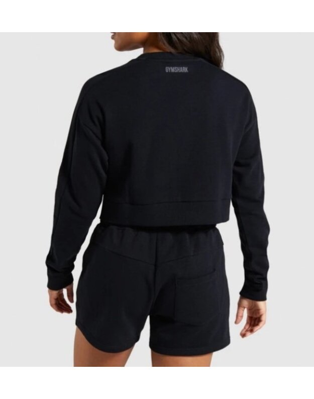 GYMSHARK 24/7 Cropped juodos spalvos sportinis džemperis