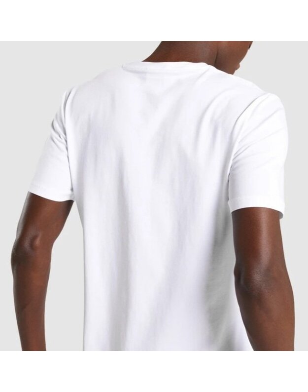 GYMSHARK Critical SS baltos spalvos marškinėliai